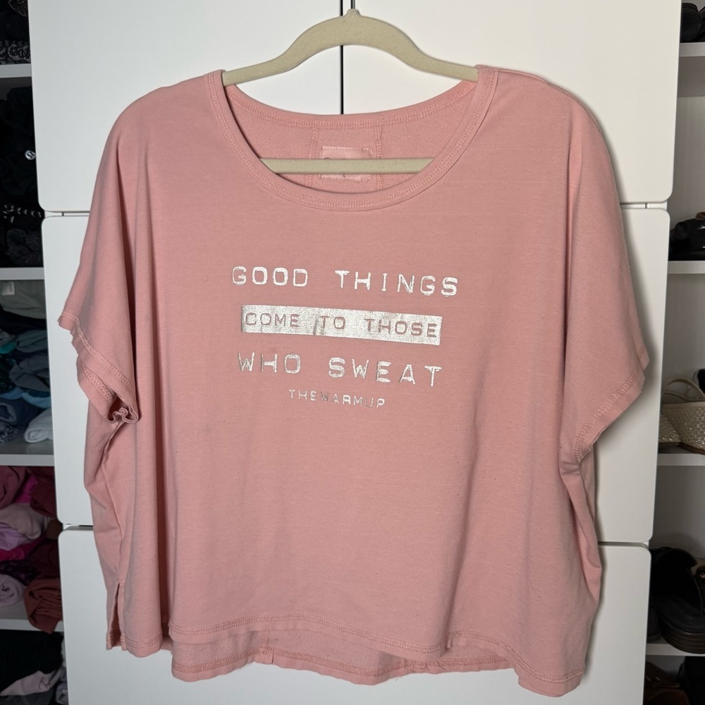 Jessica Simpson Pink Boxy Relaxed Short Sleeve Tee Size Large